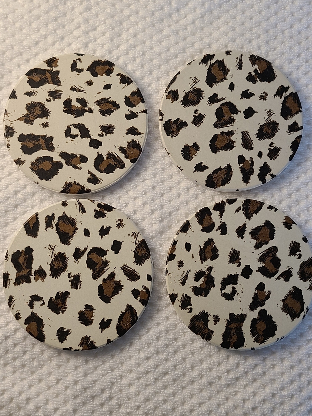 Leopard Print Round Coasters - Set of 4